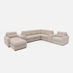 Modular One Left Facing 8-Piece Sectional with E-Console - Stone