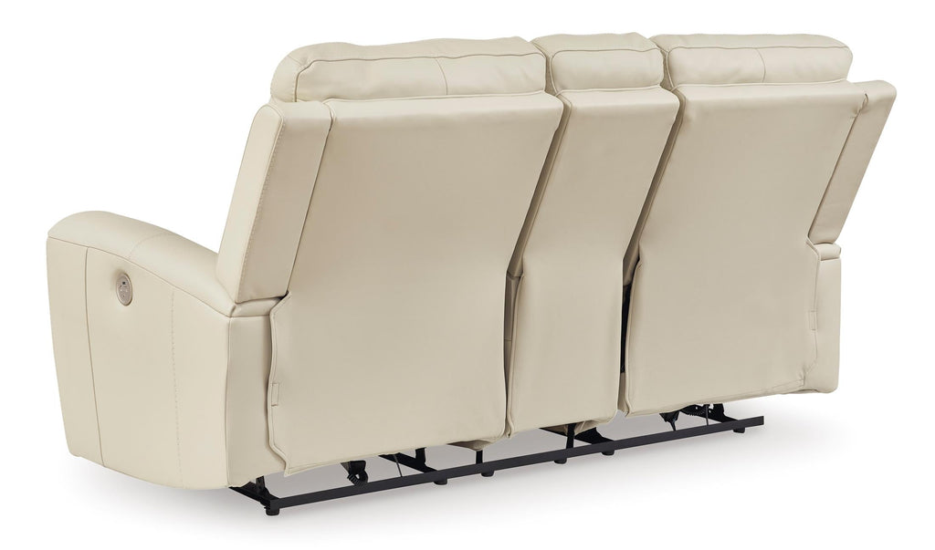 Dahlmoore Leather Power Reclining Console Loveseat - Fabric