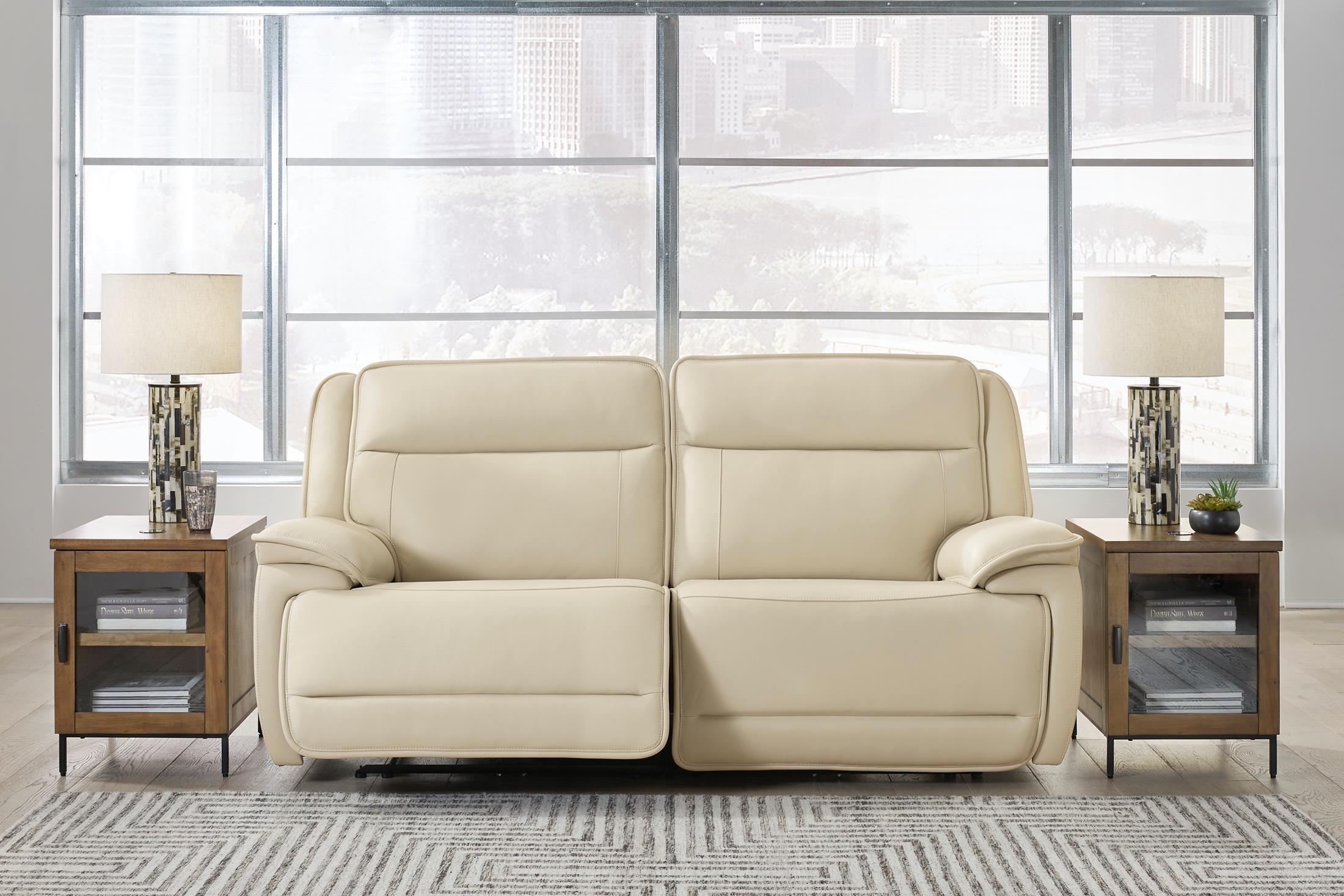 Double Deal 2-Piece Leather Power Reclining Loveseat - Set