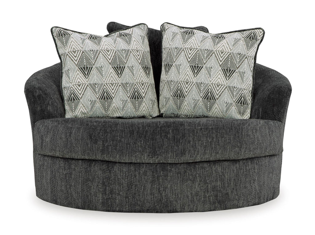 Biddeford Oversized Swivel Accent Chair - Fabric