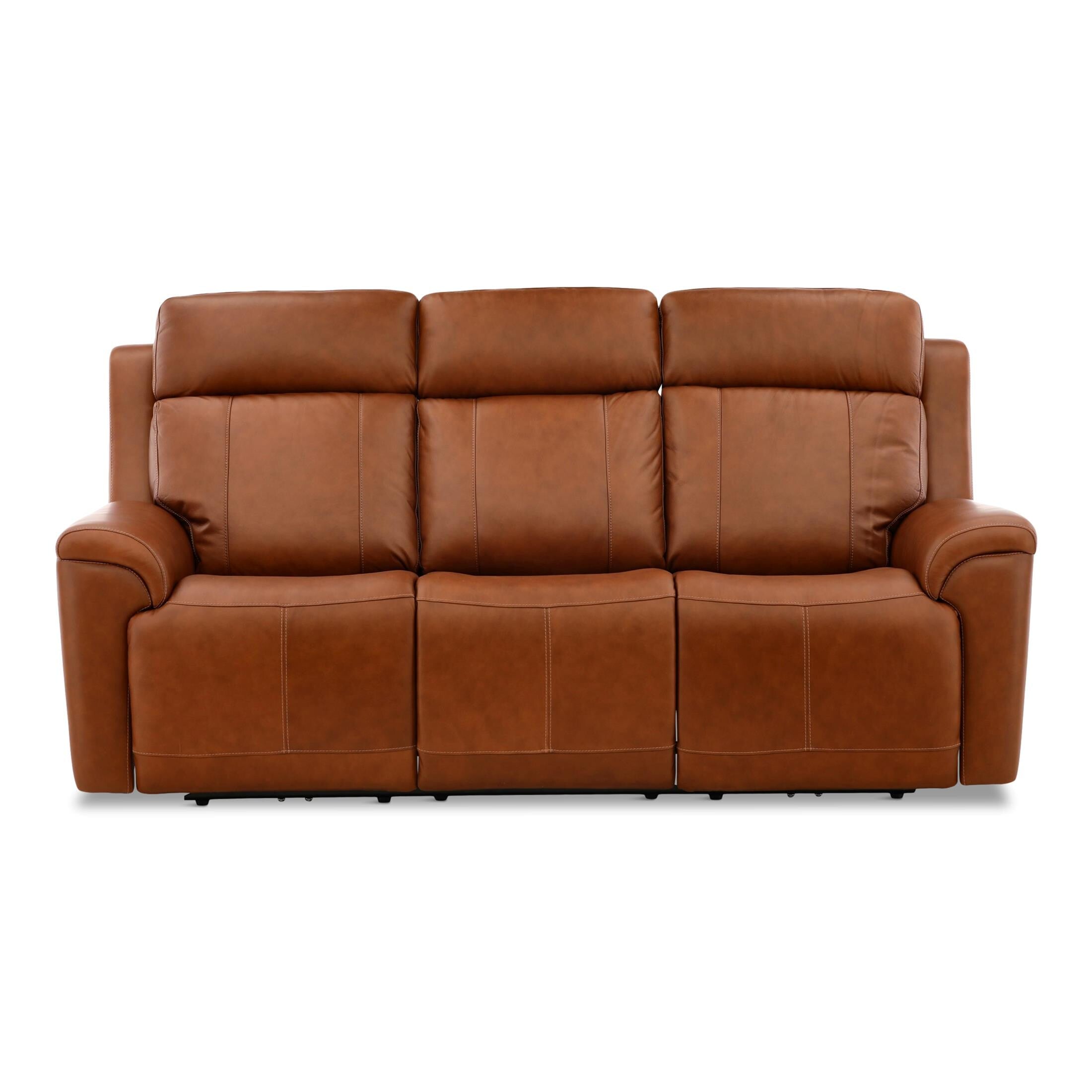 Adrian Leather Power Sofa with Drop Down Table - Dining Table