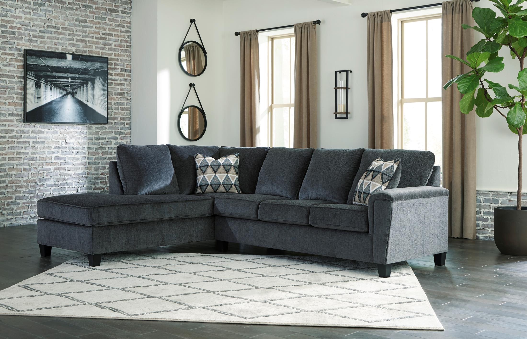 Abinger 2-Piece Smoke Sectional with Chaise - Set