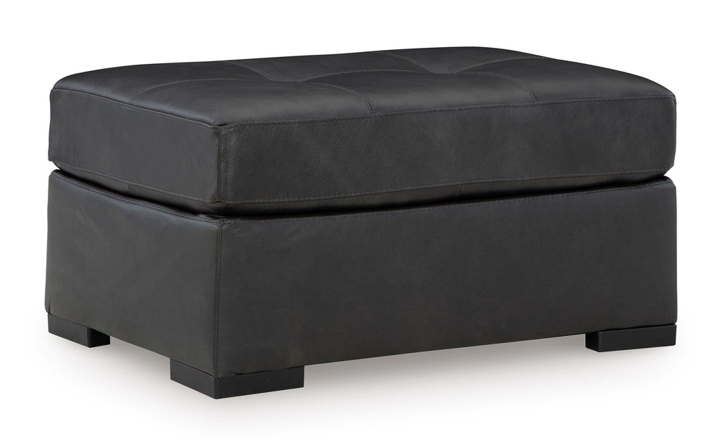Brindley Pier Leather Oversized Accent Ottoman - Fabric