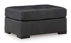Brindley Pier Leather Oversized Accent Ottoman - Fabric