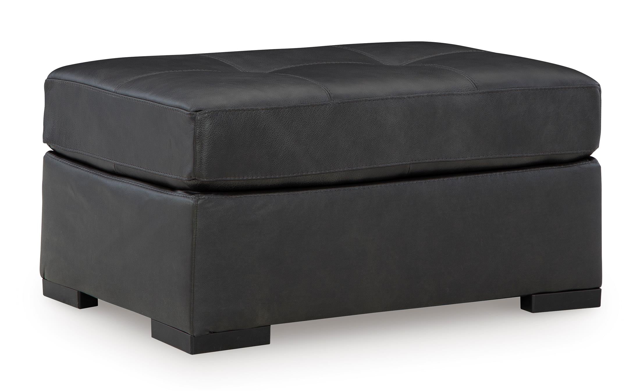Brindley Pier Leather Oversized Accent Ottoman - Fabric