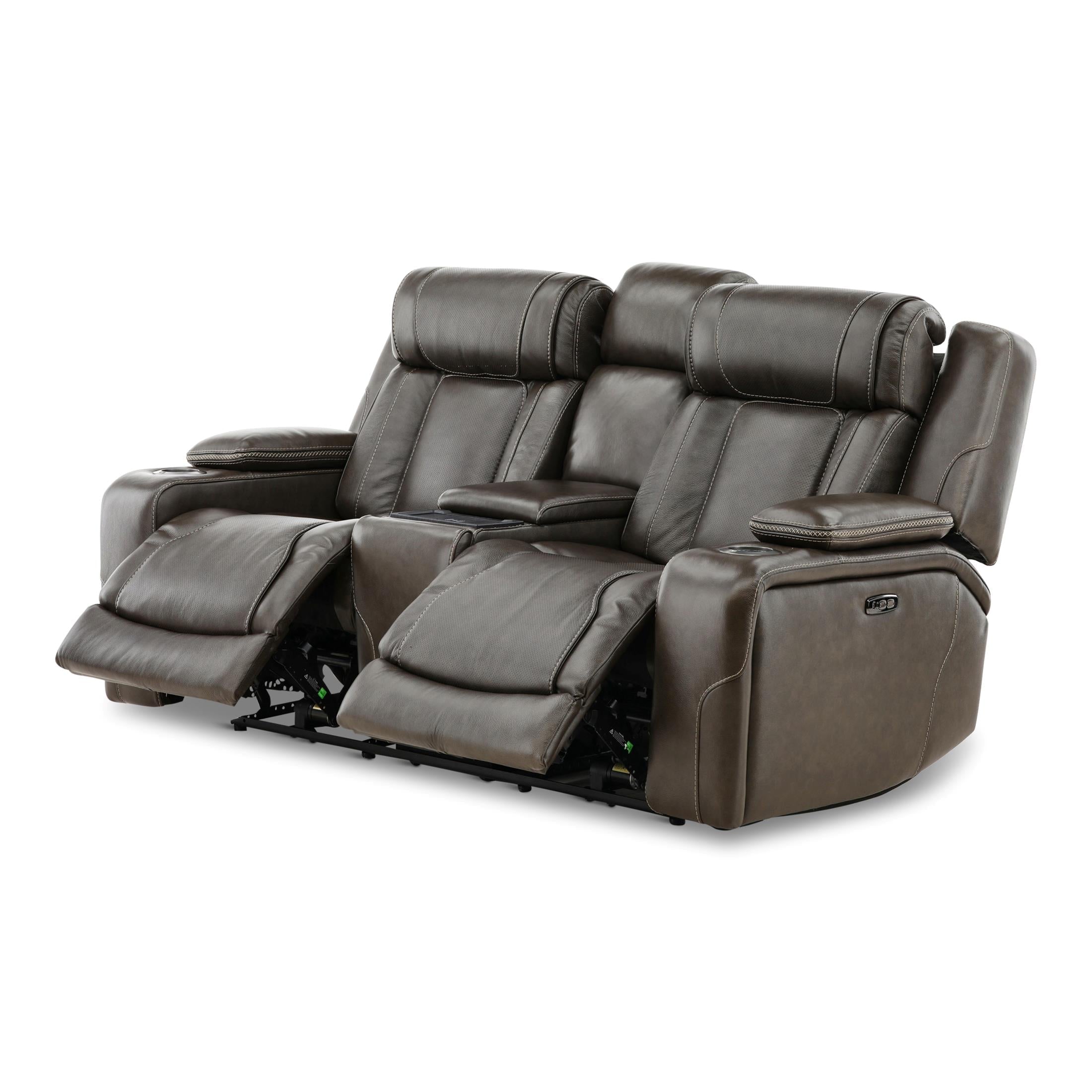 Denver Power Console Loveseat - Leather