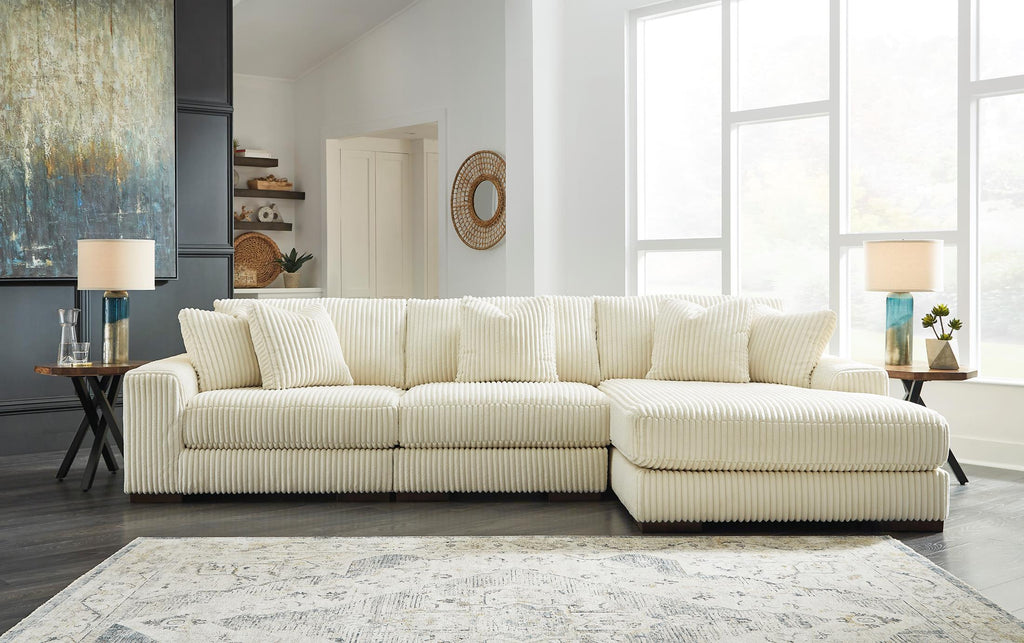Lindyn 3-Piece Ivory Sectional with Chaise
