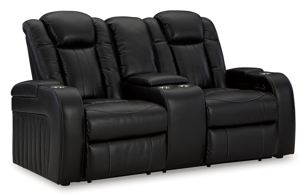 Caveman Den Power Reclining Loveseat with Console - Fabric