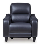 Mercomatic Leather Power Recliner - Ocean