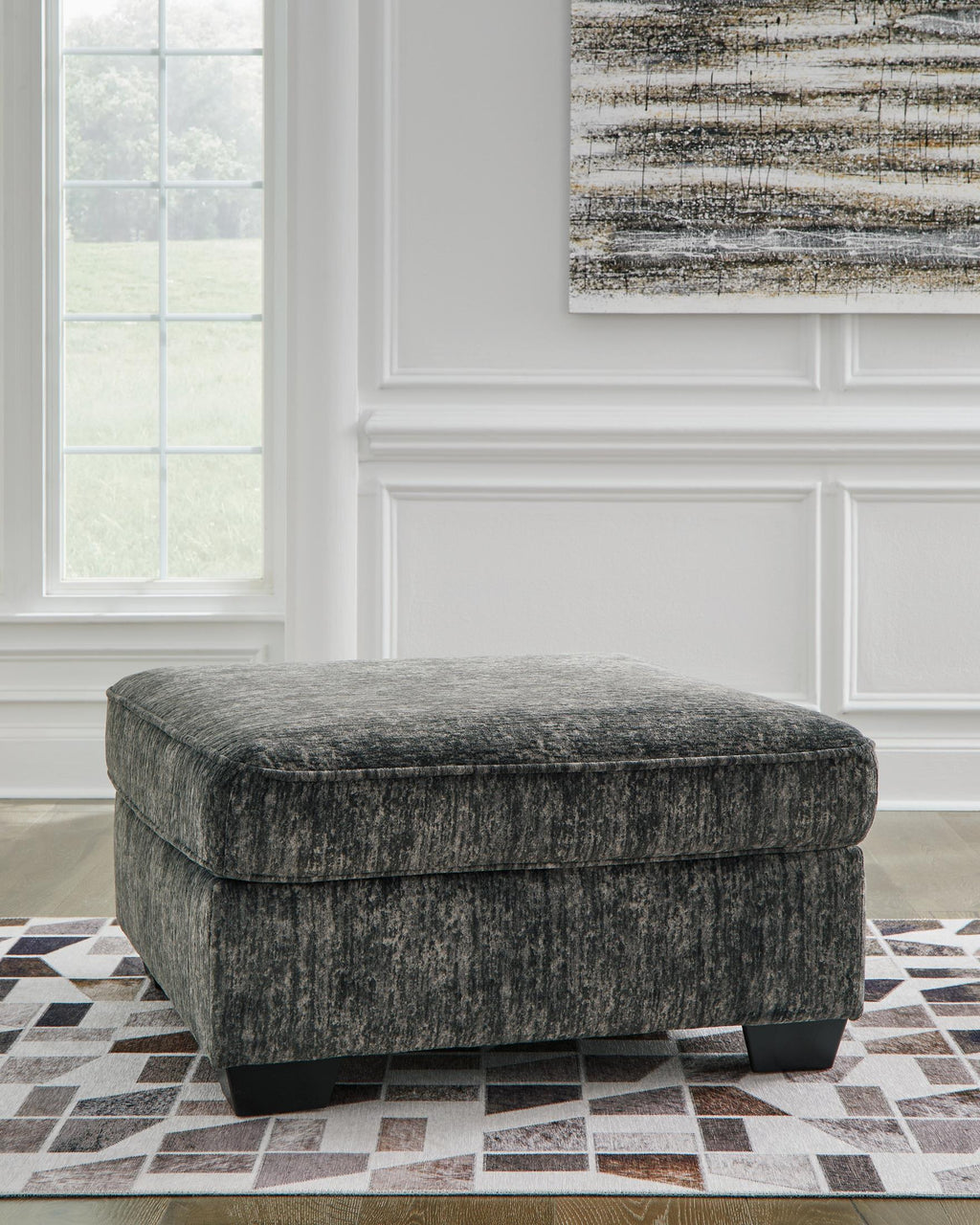 Lonoke Oversized Accent Ottoman - Gunmetal