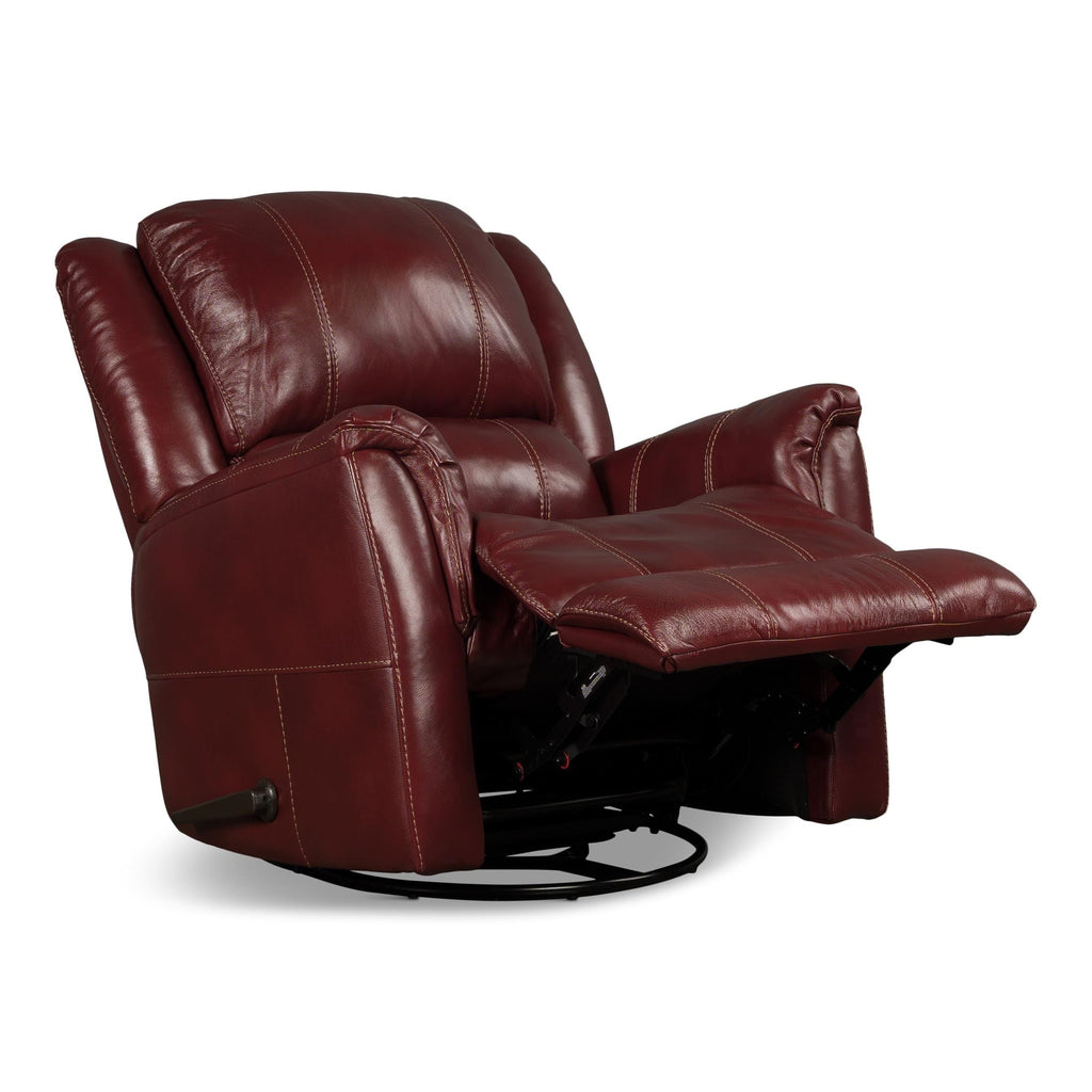 Delia Leather Swivel Glider Rocker Recliner - Power