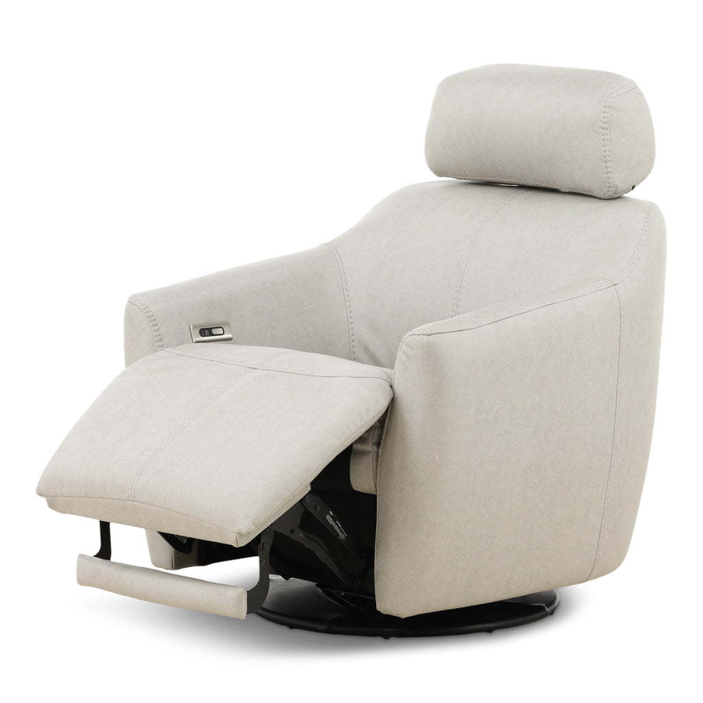 Walden Leather Power Swivel Recliner