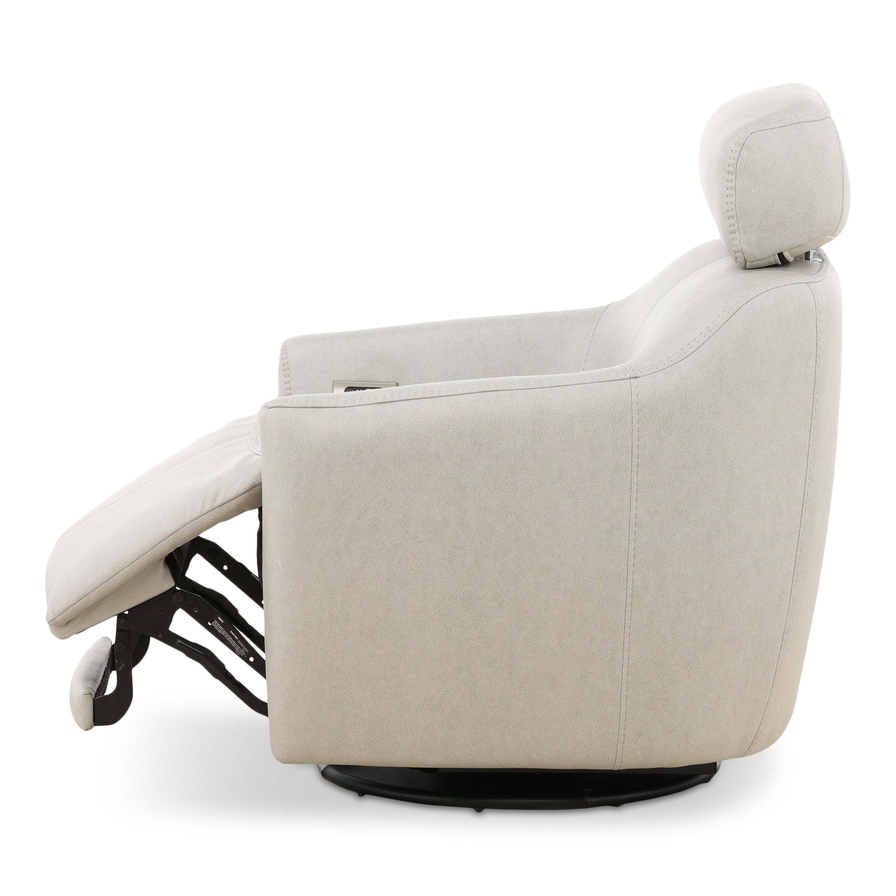 Walden Leather Power Swivel Recliner