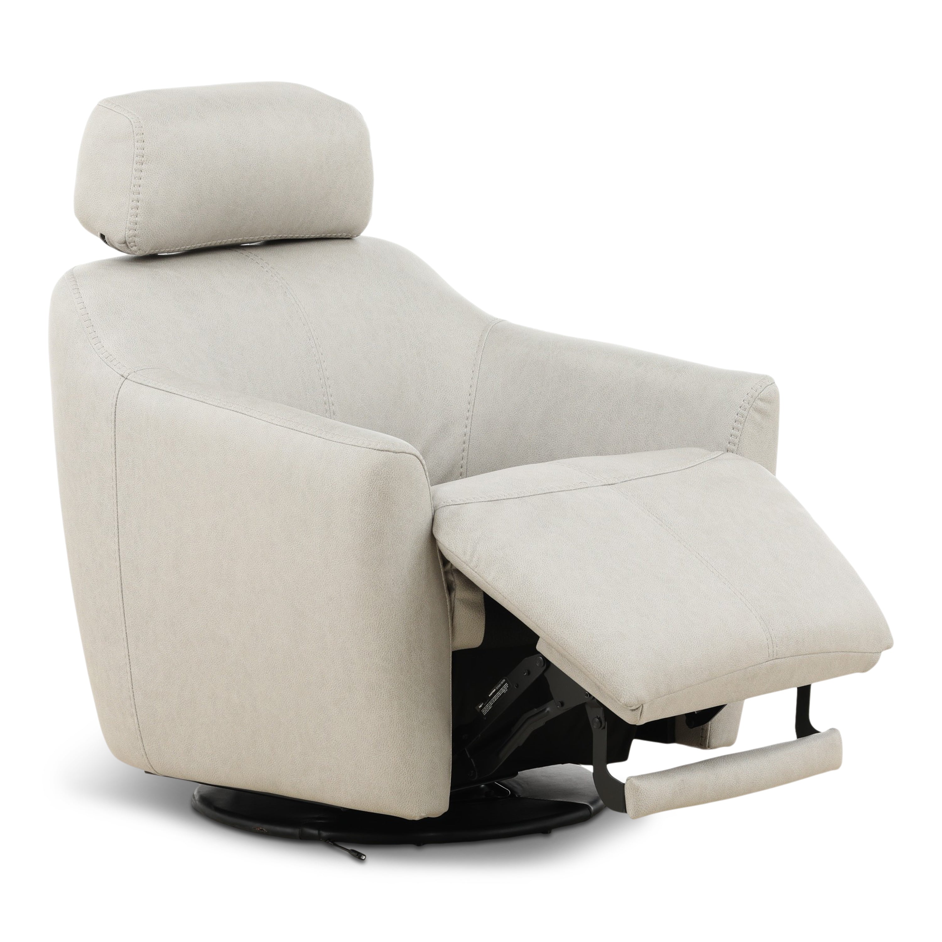 Walden Leather Power Swivel Recliner