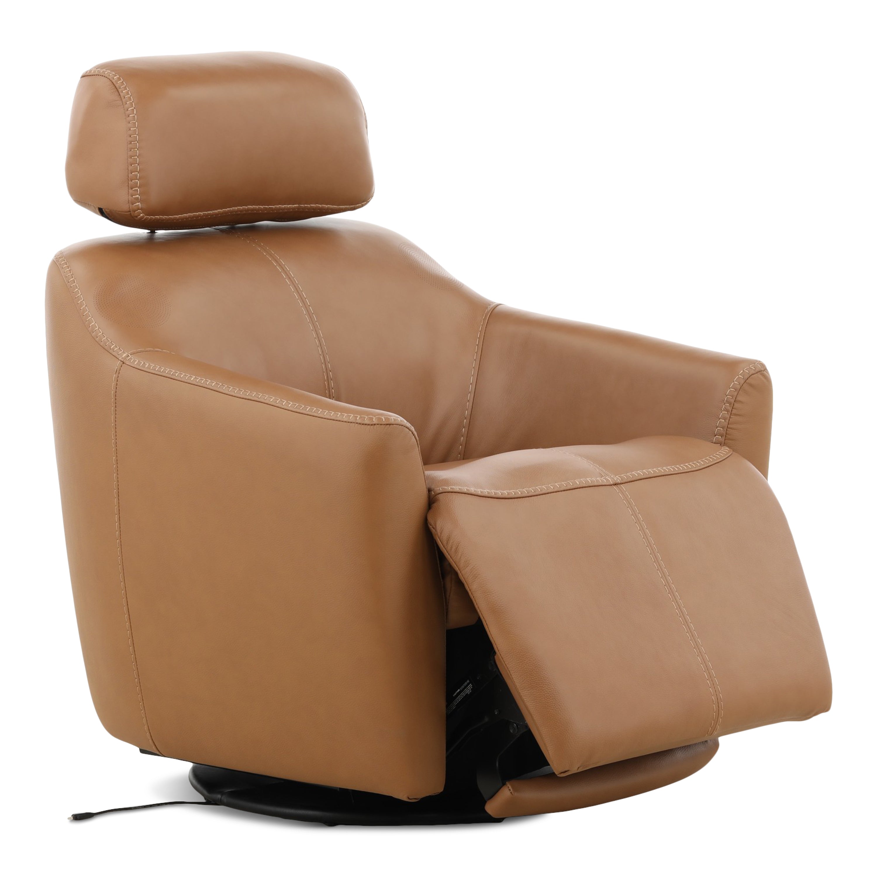 Walden Leather Power Swivel Recliner