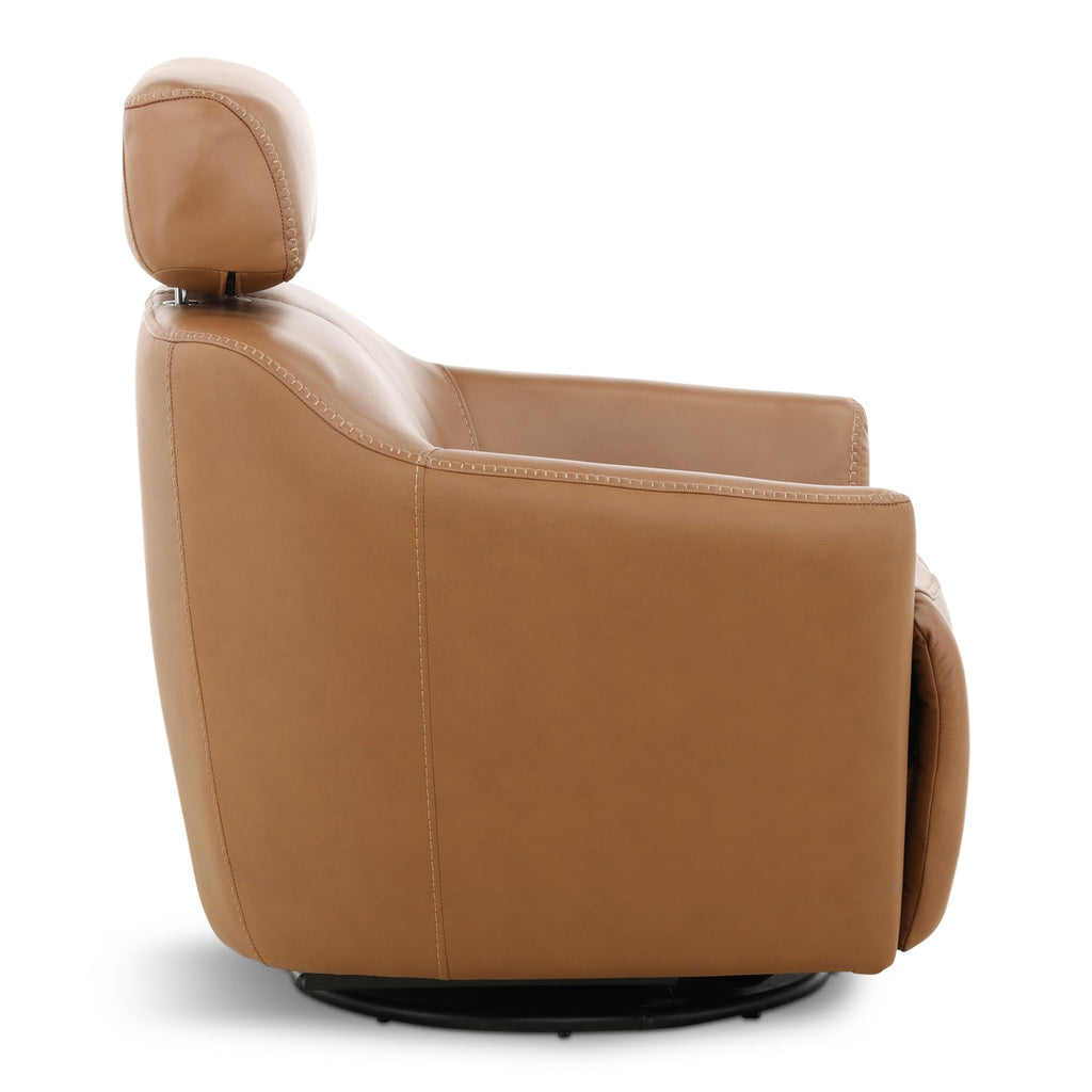 Walden Leather Power Swivel Recliner