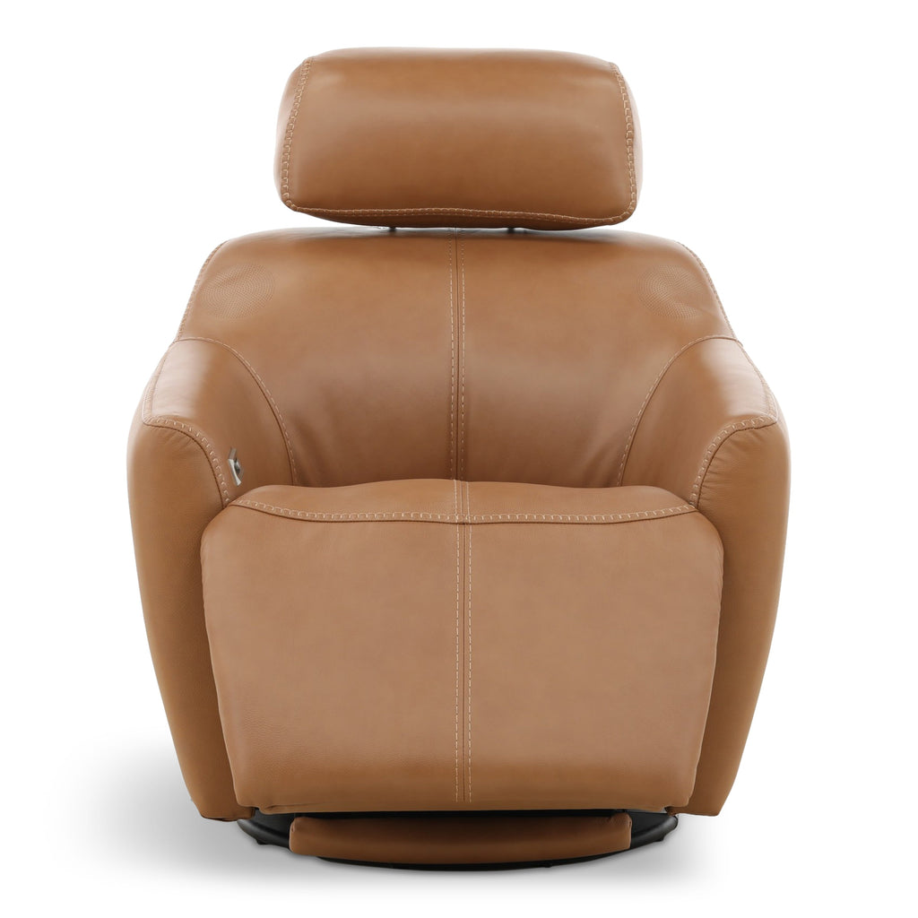 Walden Leather Power Swivel Recliner