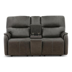 Walker Leather Power Reclining Console Loveseat - Cacao
