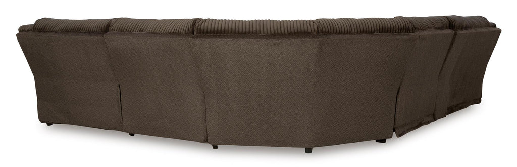 Top Tier Right-Facing 6-Piece Reclining Console Sectional with Chaise - Chocolate