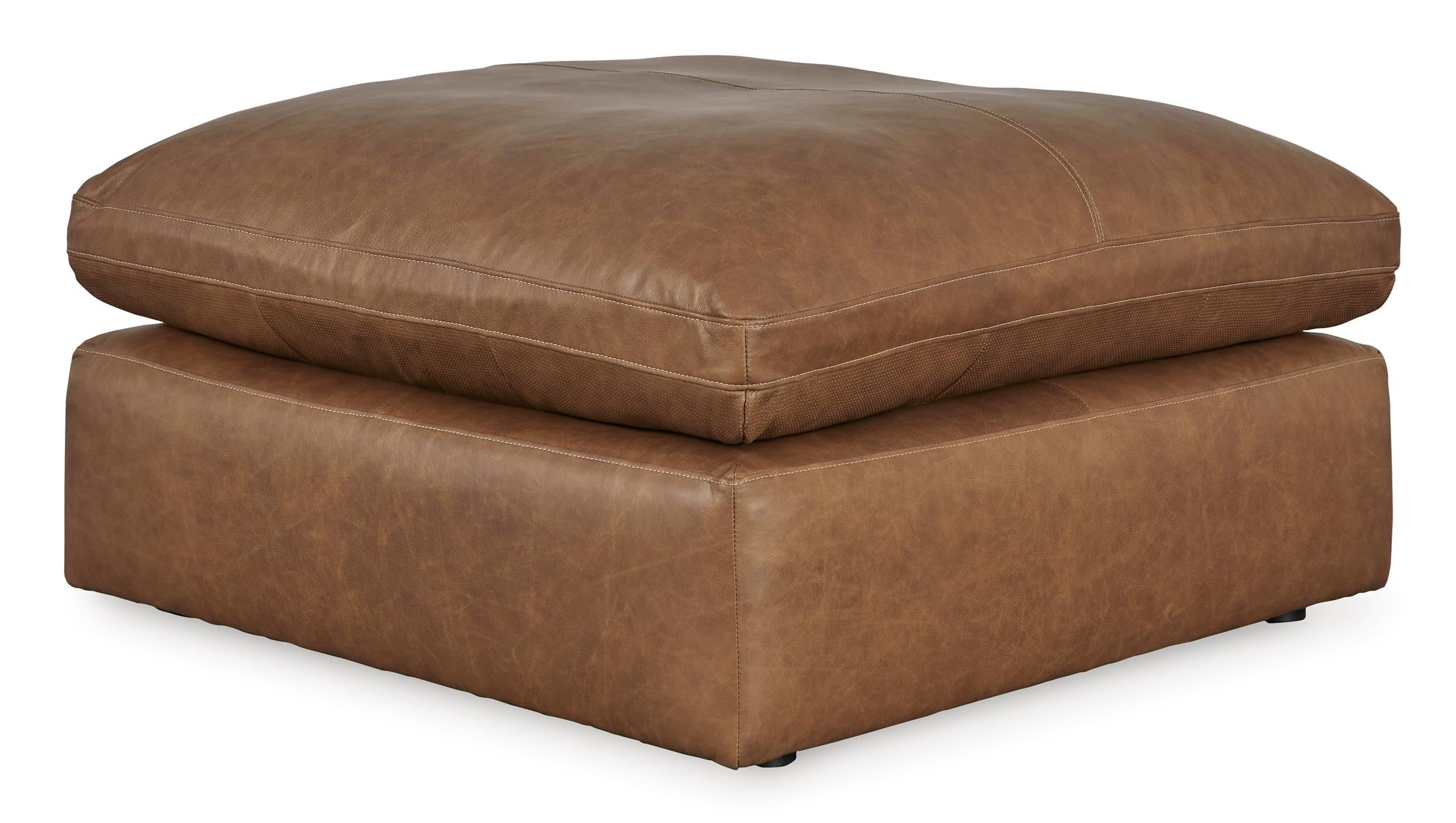 Emilia Oversized Accent Ottoman - Leather