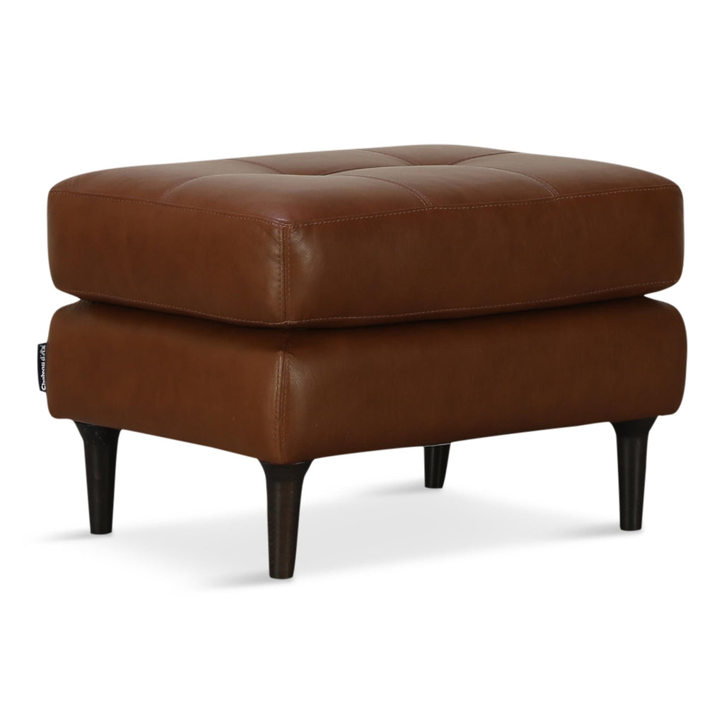 Alaric Leather Ottoman - Indoor