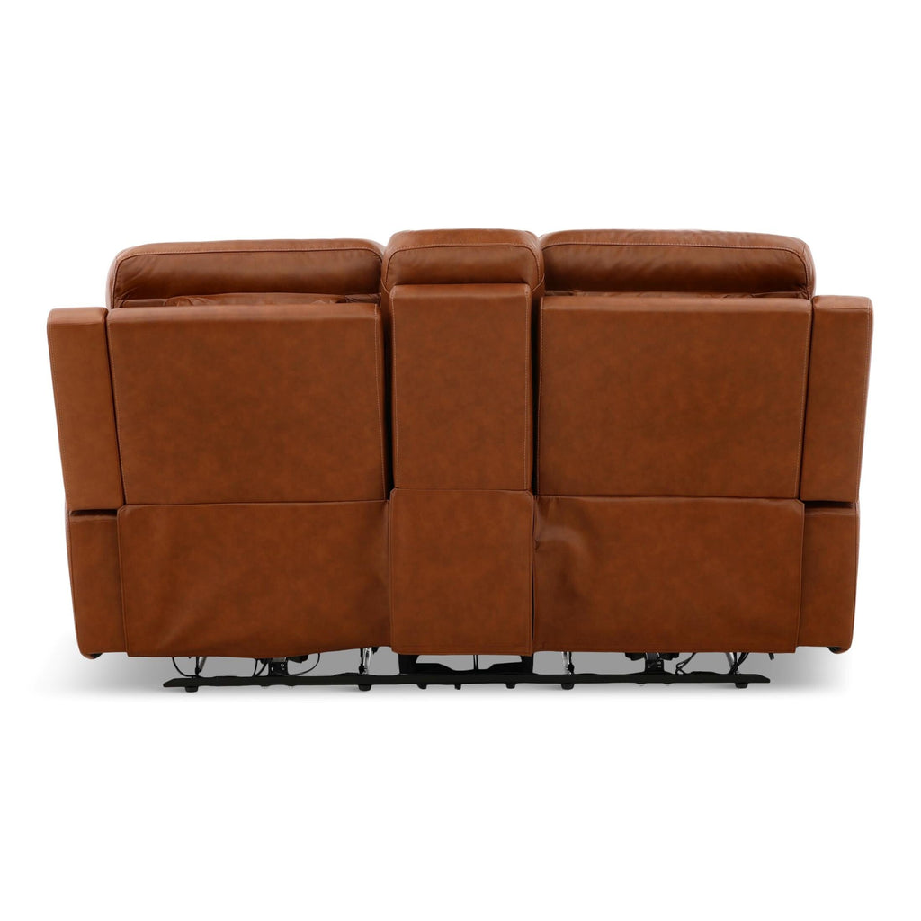 Adrian Leather Power Reclining Console Loveseat - Console Table