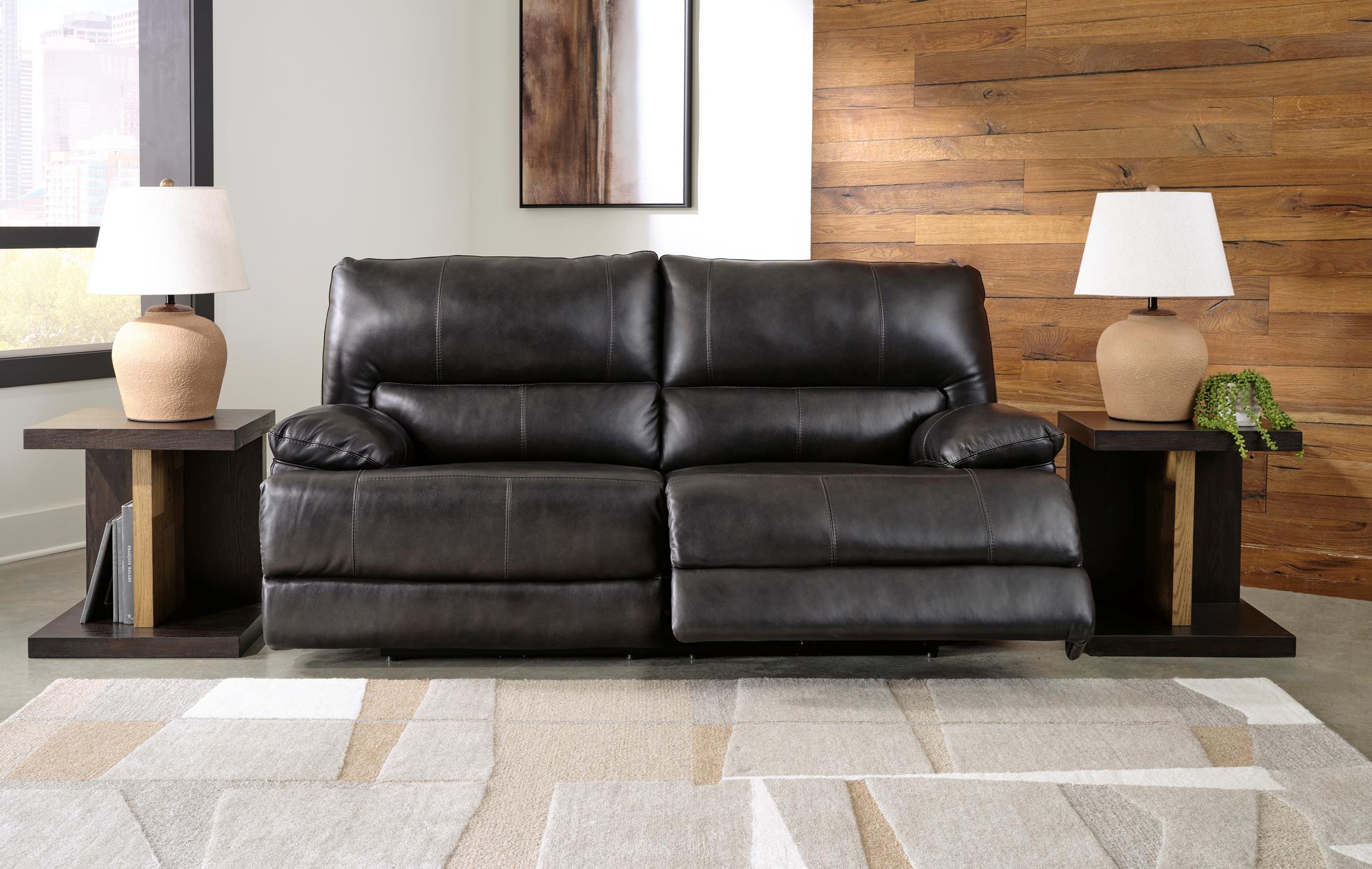 Mountainous Leather Power Reclining Sofa - Eclipse