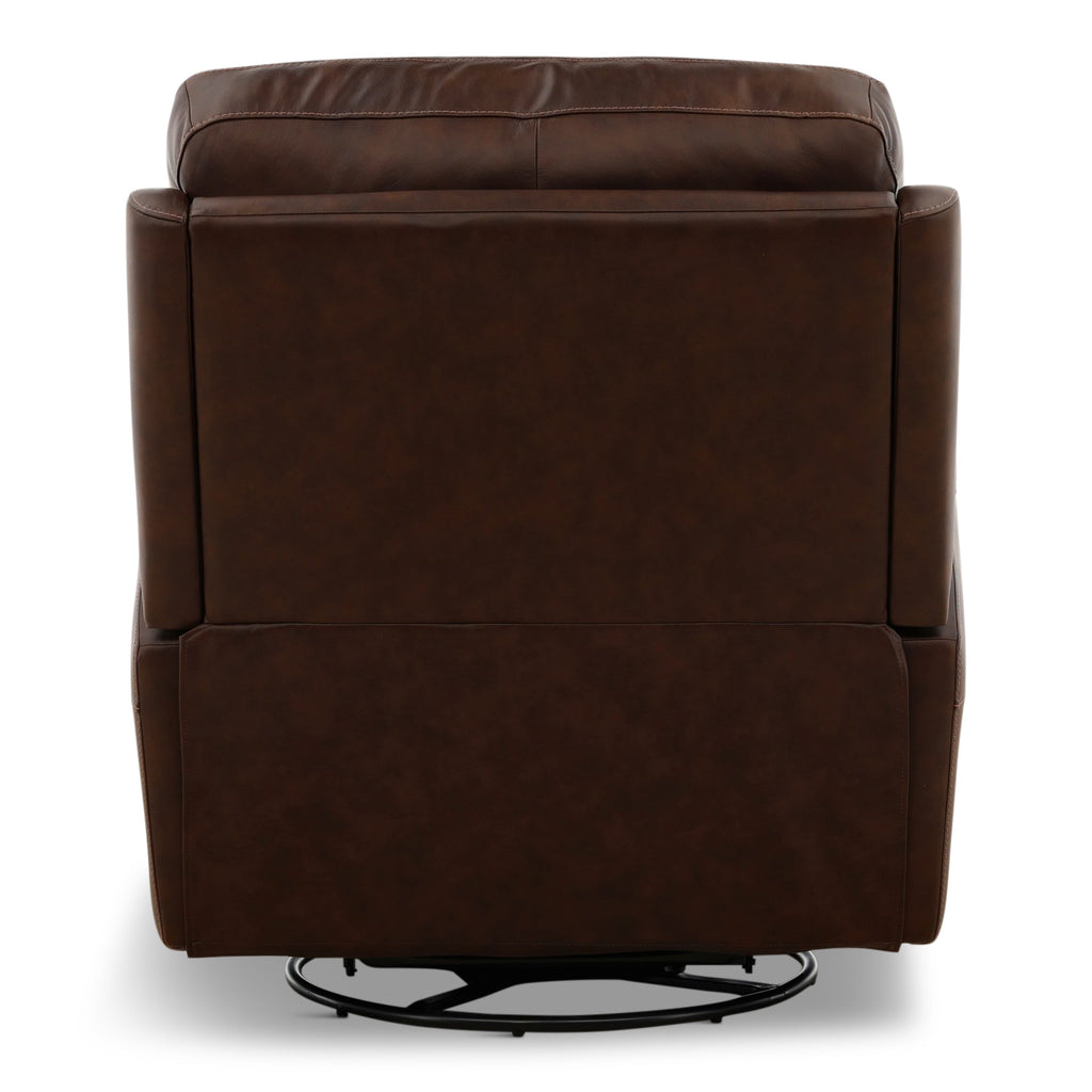 Karson Leather Power Swivel Glider Recliner - Reclining