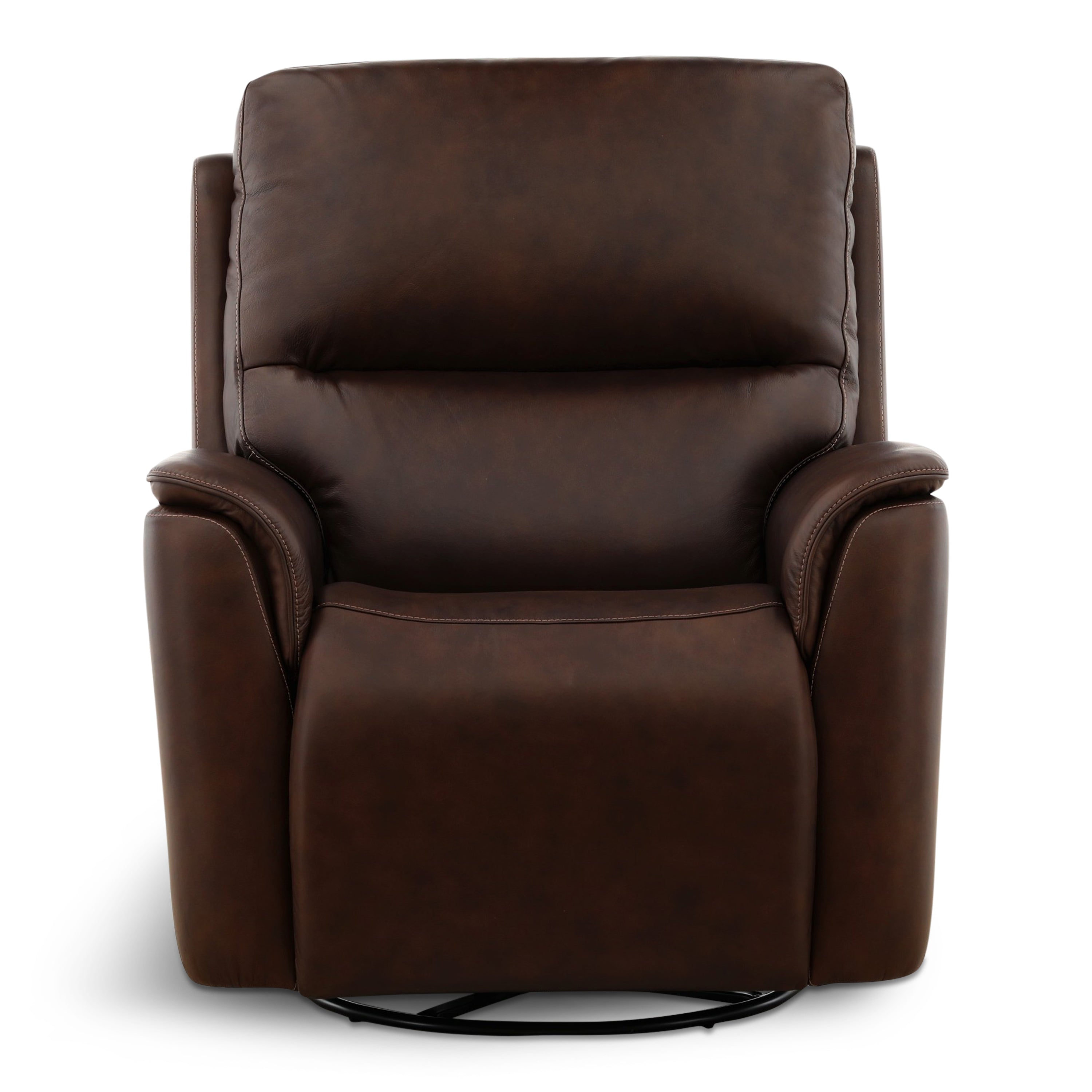 Karson Leather Power Swivel Glider Recliner - Reclining