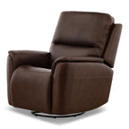 Karson Leather Power Swivel Glider Recliner - Reclining
