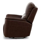 Karson Leather Power Swivel Glider Recliner - Reclining