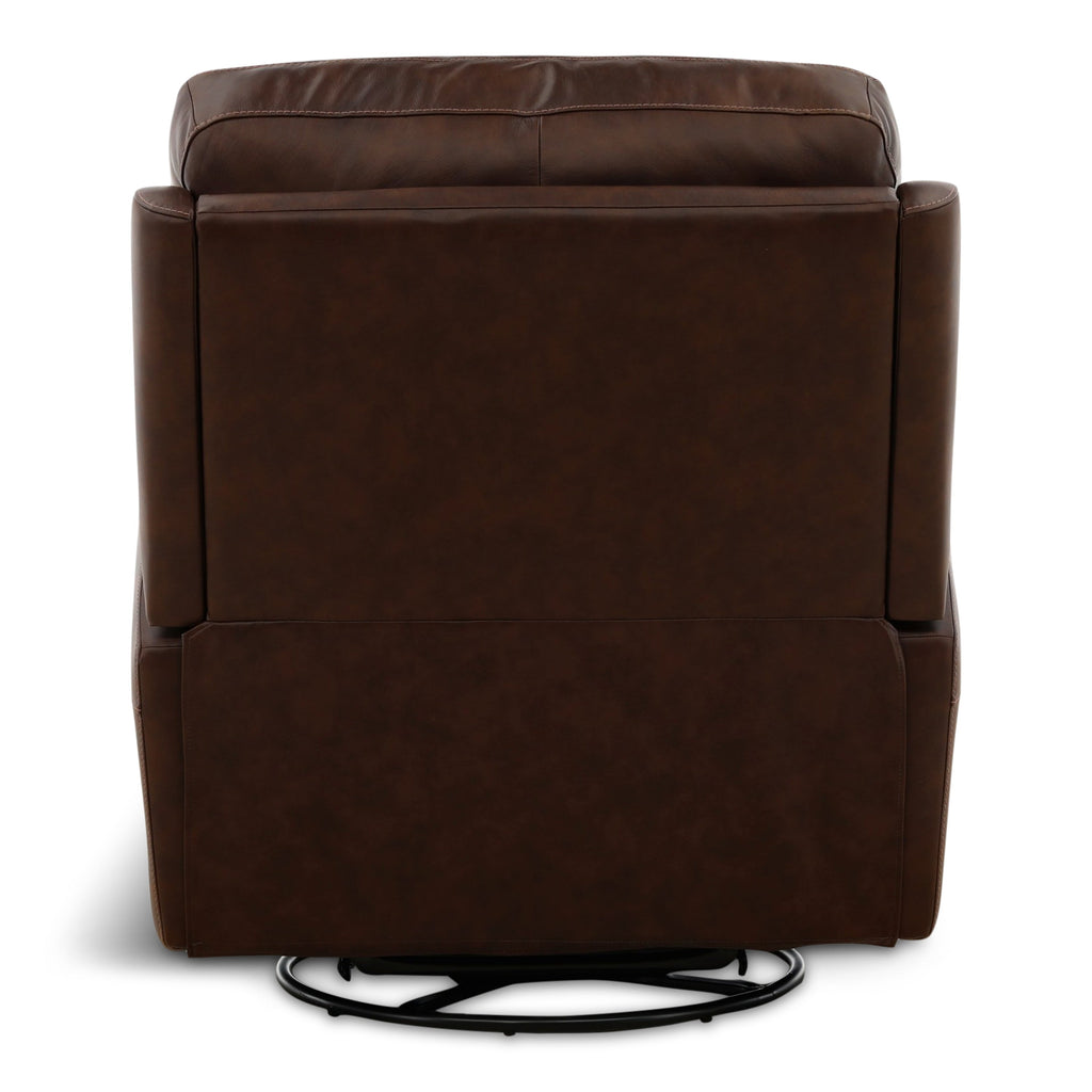 Karson Leather Power Swivel Glider Recliner - Reclining