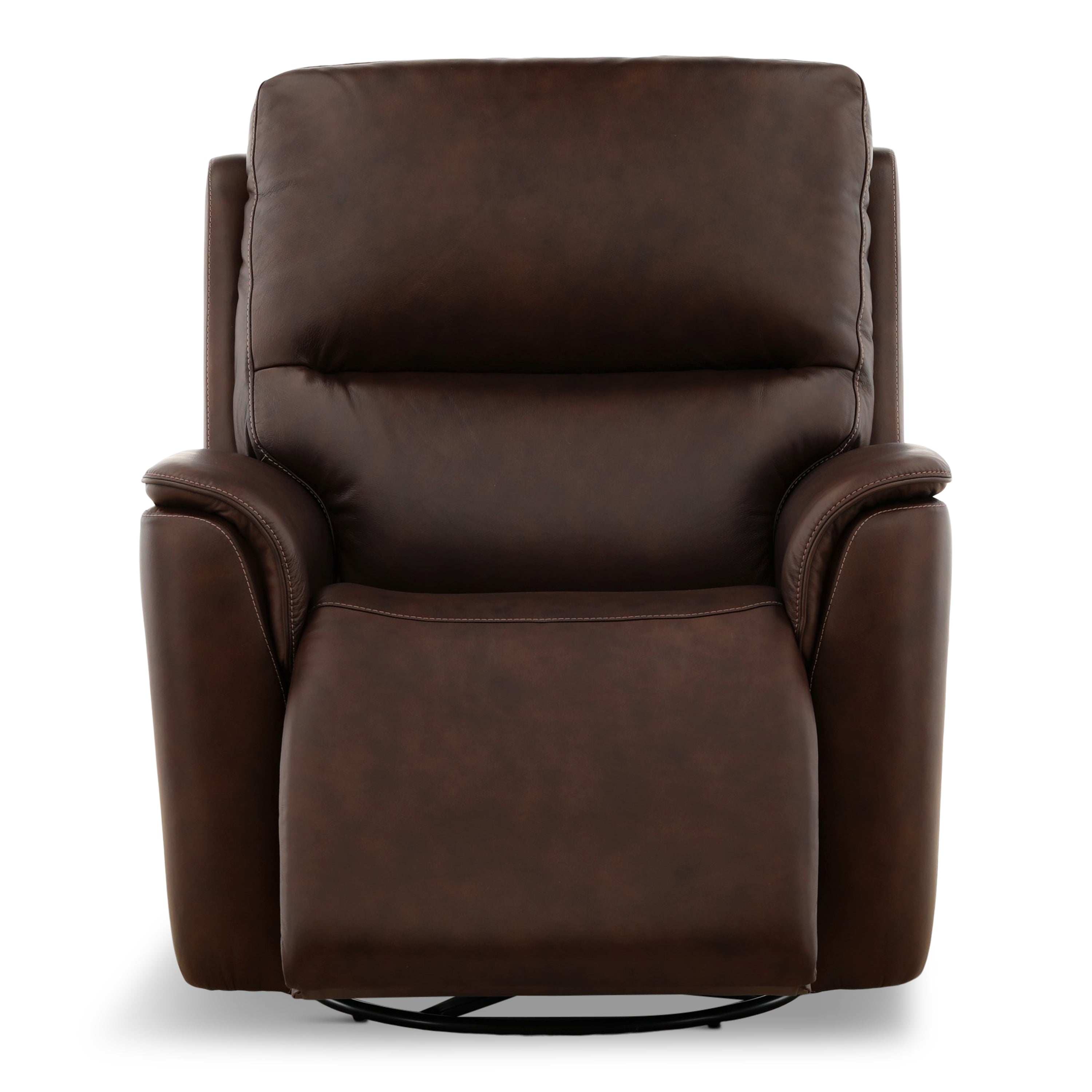 Karson Leather Power Swivel Glider Recliner - Reclining