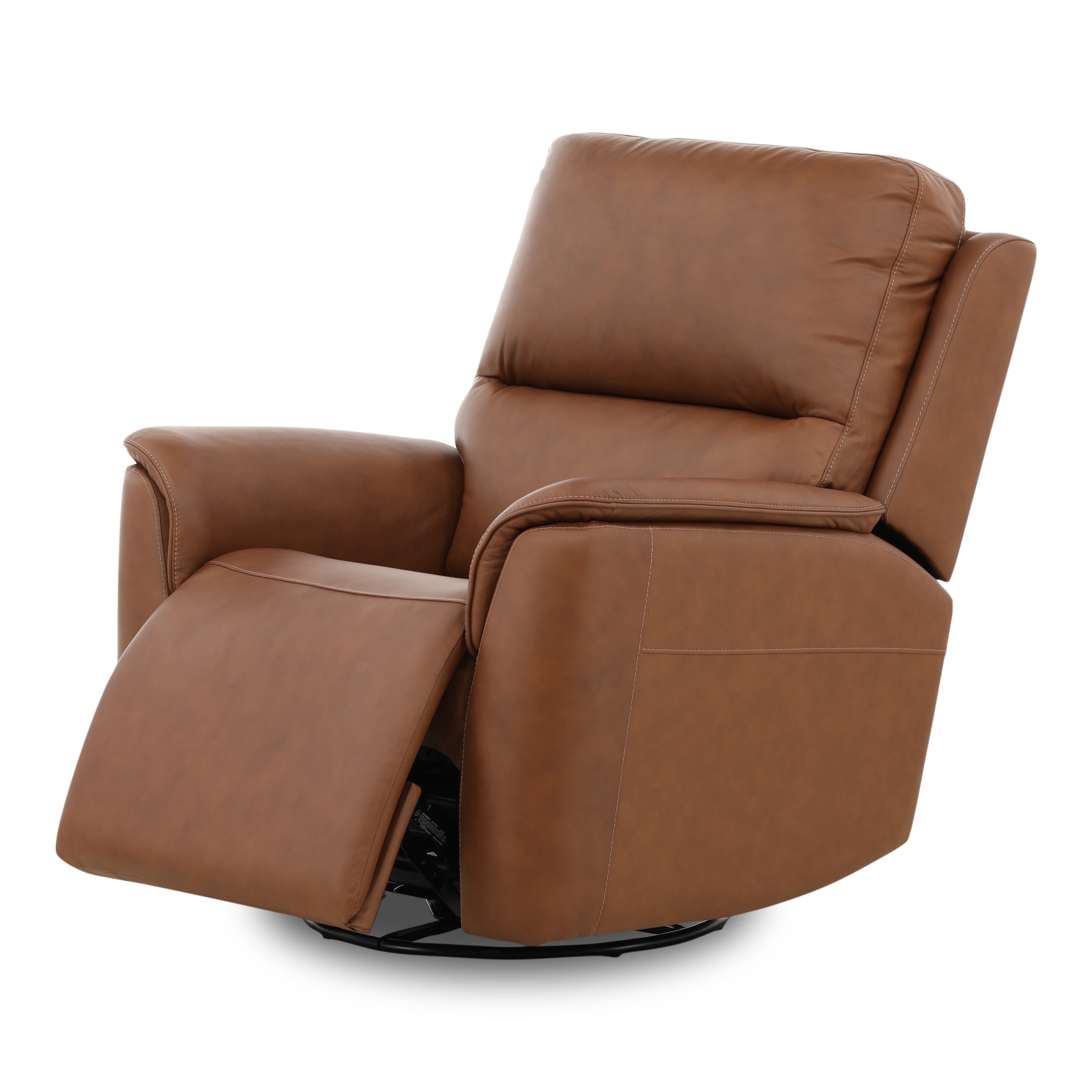 Karson Leather Power Swivel Glider Recliner - Reclining