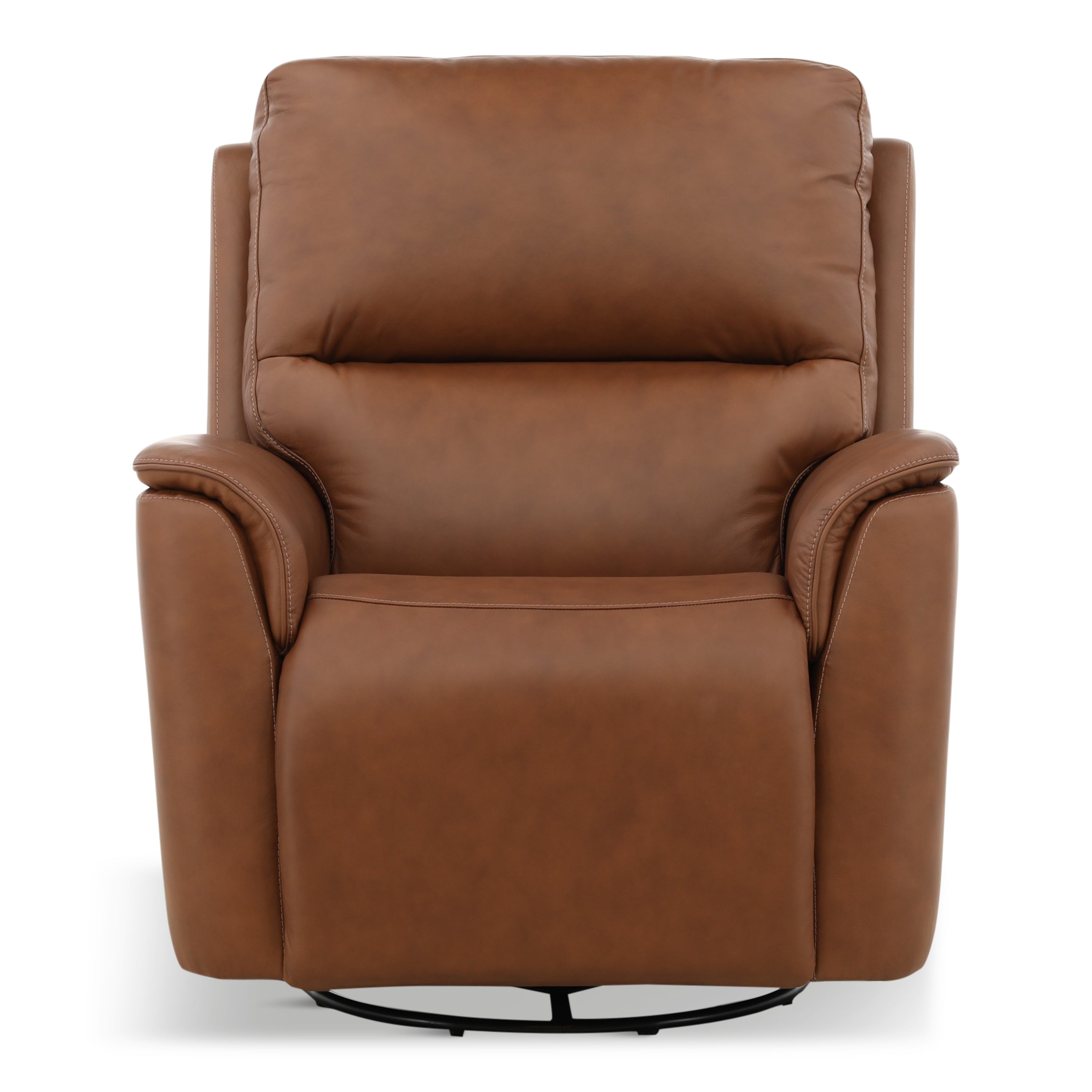 Karson Leather Power Swivel Glider Recliner - Reclining