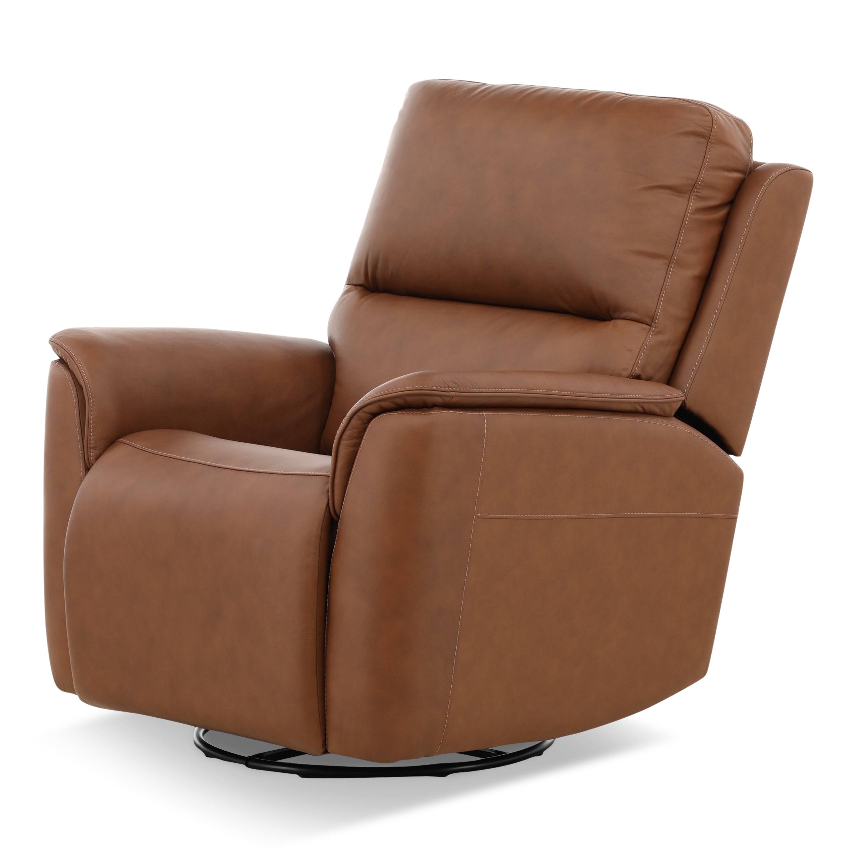 Karson Leather Power Swivel Glider Recliner - Reclining