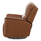 Karson Leather Power Swivel Glider Recliner - Reclining