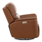 Karson Leather Power Swivel Glider Recliner - Reclining