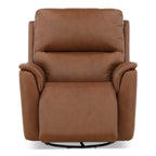 Karson Leather Power Swivel Glider Recliner - Reclining
