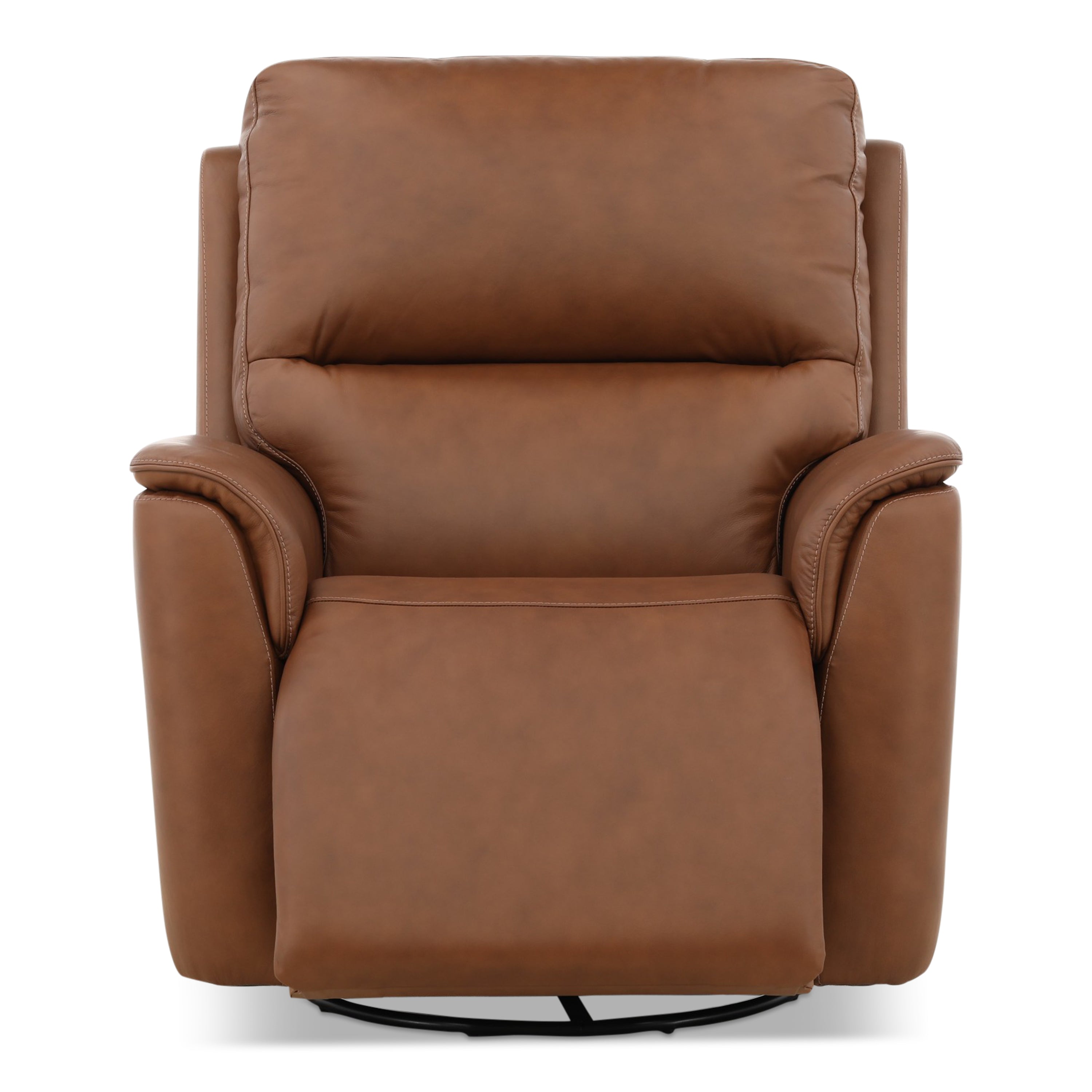 Karson Leather Power Swivel Glider Recliner - Reclining
