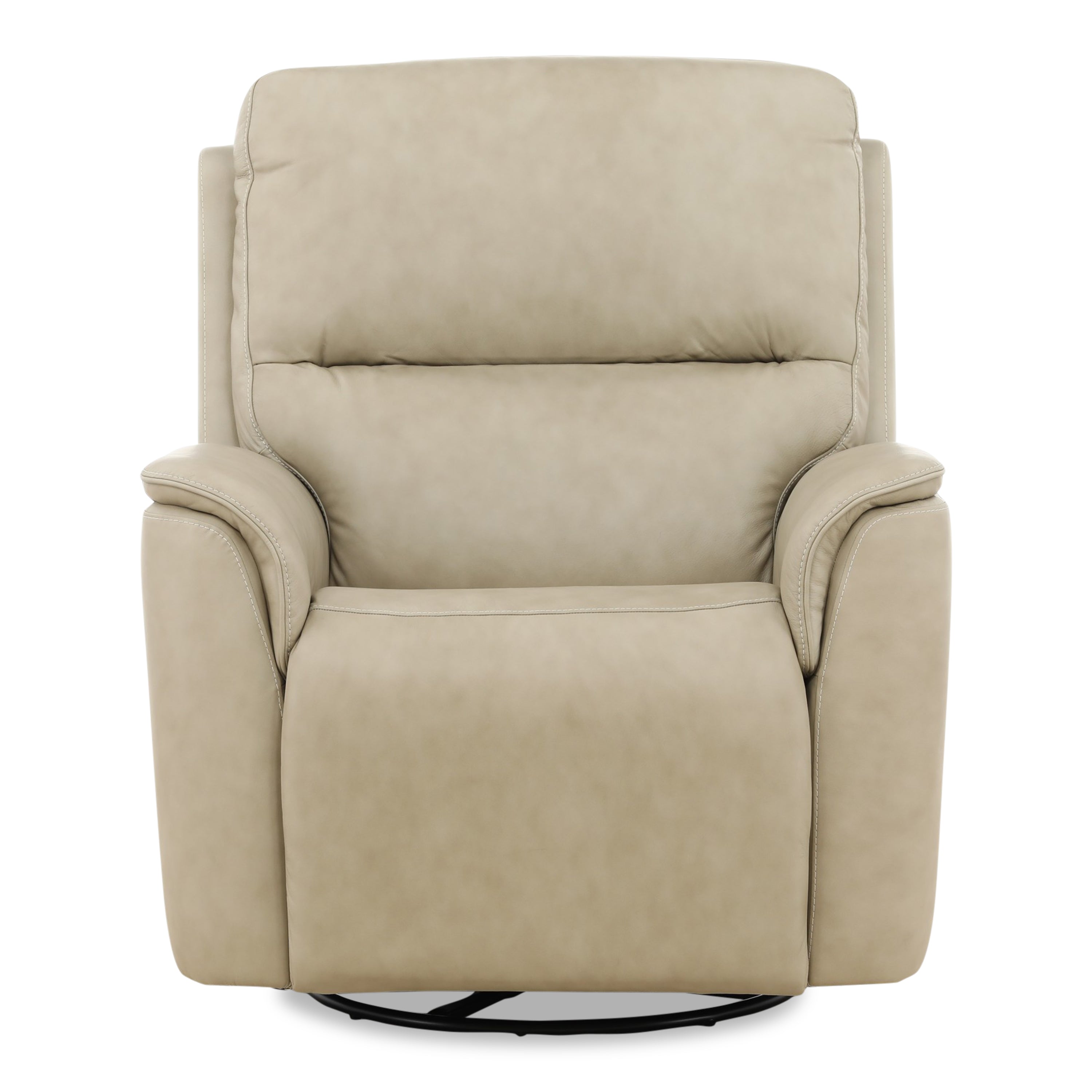 Karson Leather Power Swivel Glider Recliner - Reclining