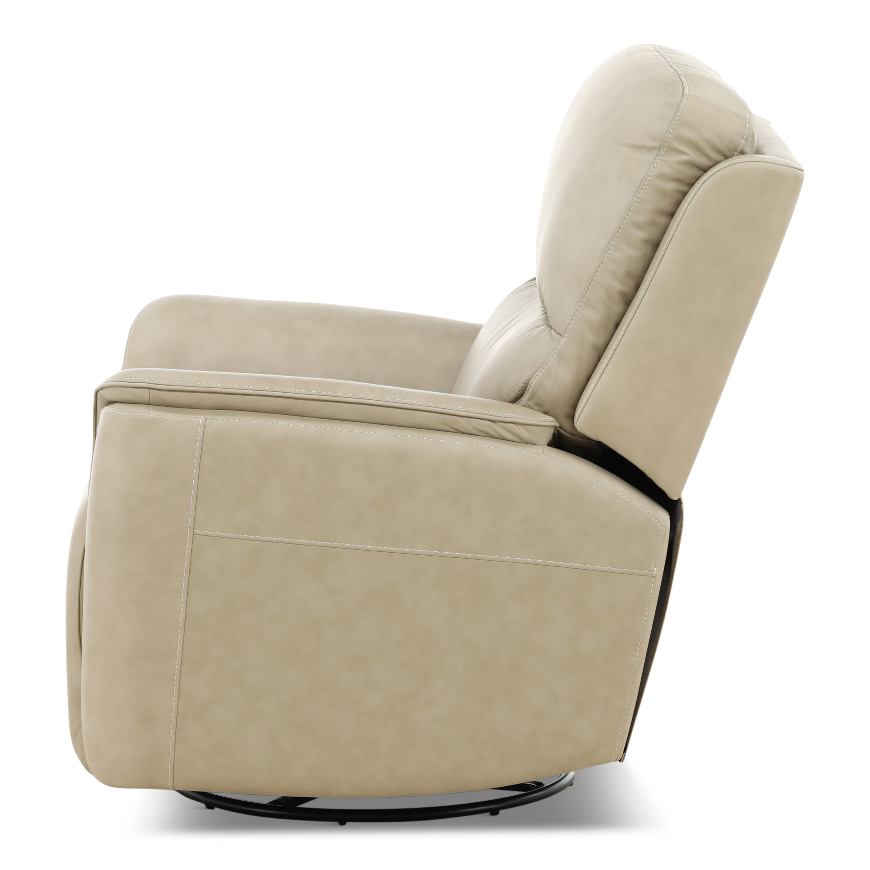 Karson Leather Power Swivel Glider Recliner - Reclining