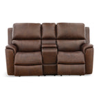 Karson Leather Power Reclining Console Loveseat