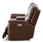 Karson Leather Power Reclining Console Loveseat