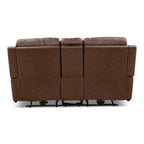 Karson Leather Power Reclining Console Loveseat