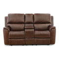 Karson Leather Power Reclining Console Loveseat