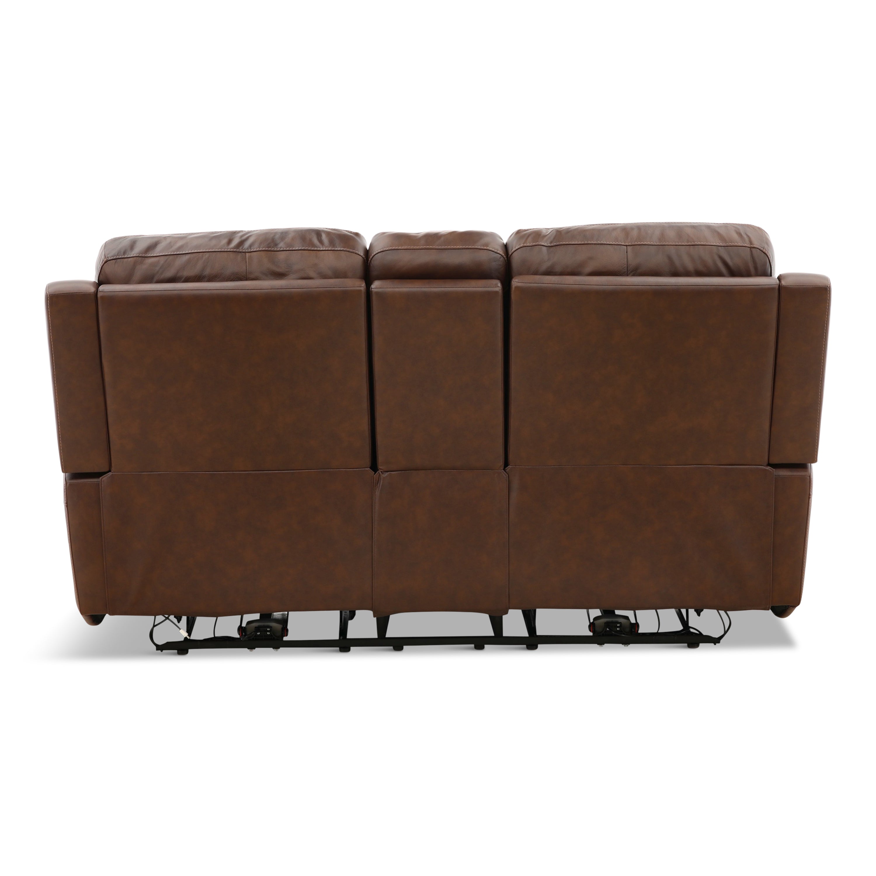 Karson Leather Power Reclining Console Loveseat