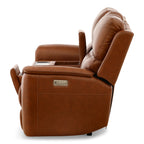 Karson Leather Power Reclining Console Loveseat