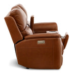 Karson Leather Power Reclining Console Loveseat