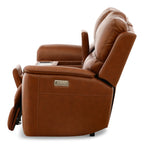 Karson Leather Power Reclining Console Loveseat